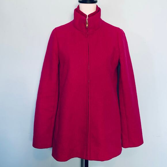J Crew Factory Village Coat in Neon Plum Wool Blend Size 4 - Picture 2 of 9